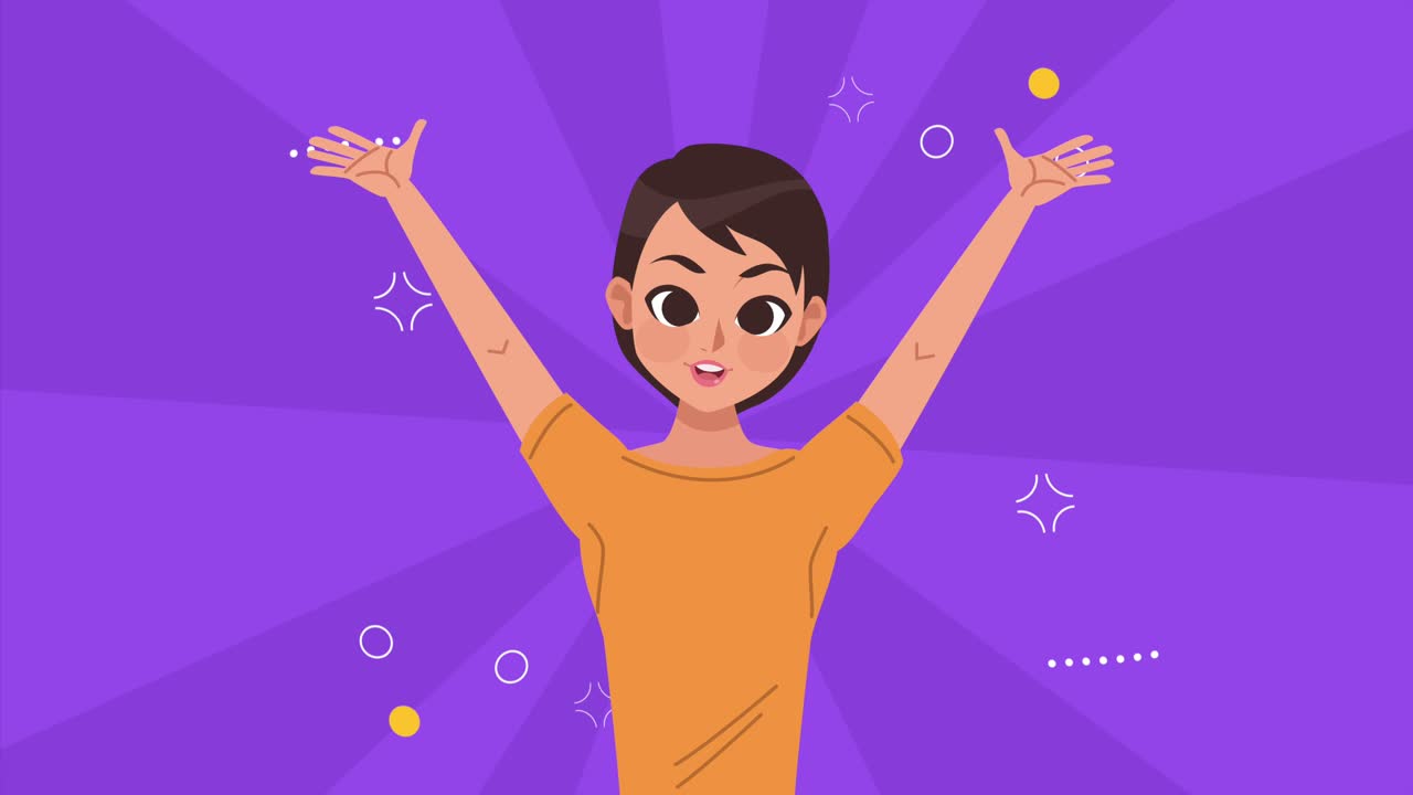 animación de personajes de jóvenes adolescentes