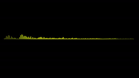 Espectro-De-Audio,-Forma-De-Onda-Brillante-De-Un-Solo-Lado-Amarillo,-Animación,-Una-Forma-De-Onda-De-Sonido-Con-Canal-Alfa