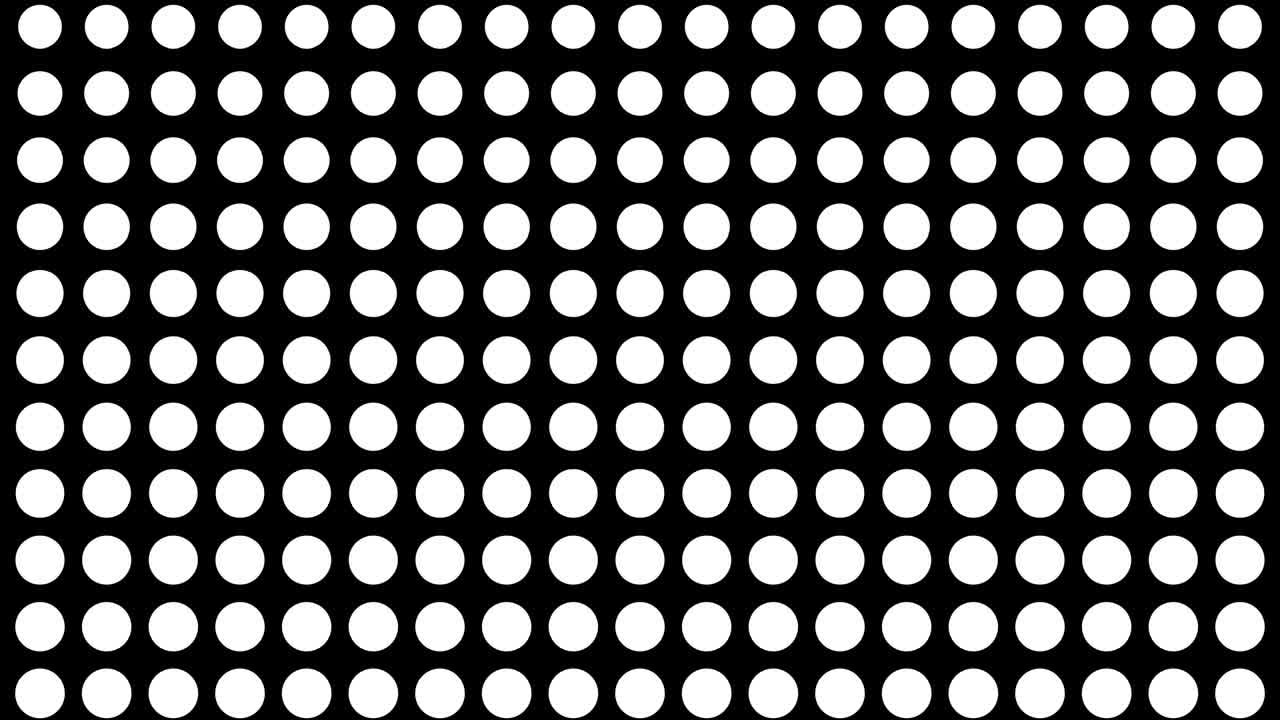 점 스케일링과 함께 동적 인 흑백 구성, 레트로 및 빈티지 패턴 애니메이션