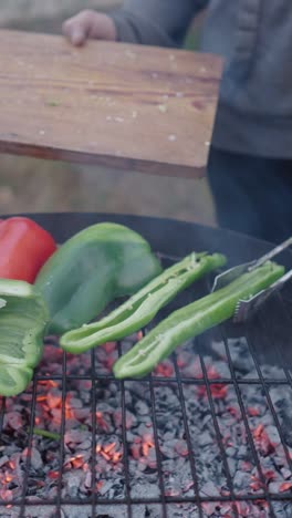 grilling vibrant bell peppers on a hot bbq