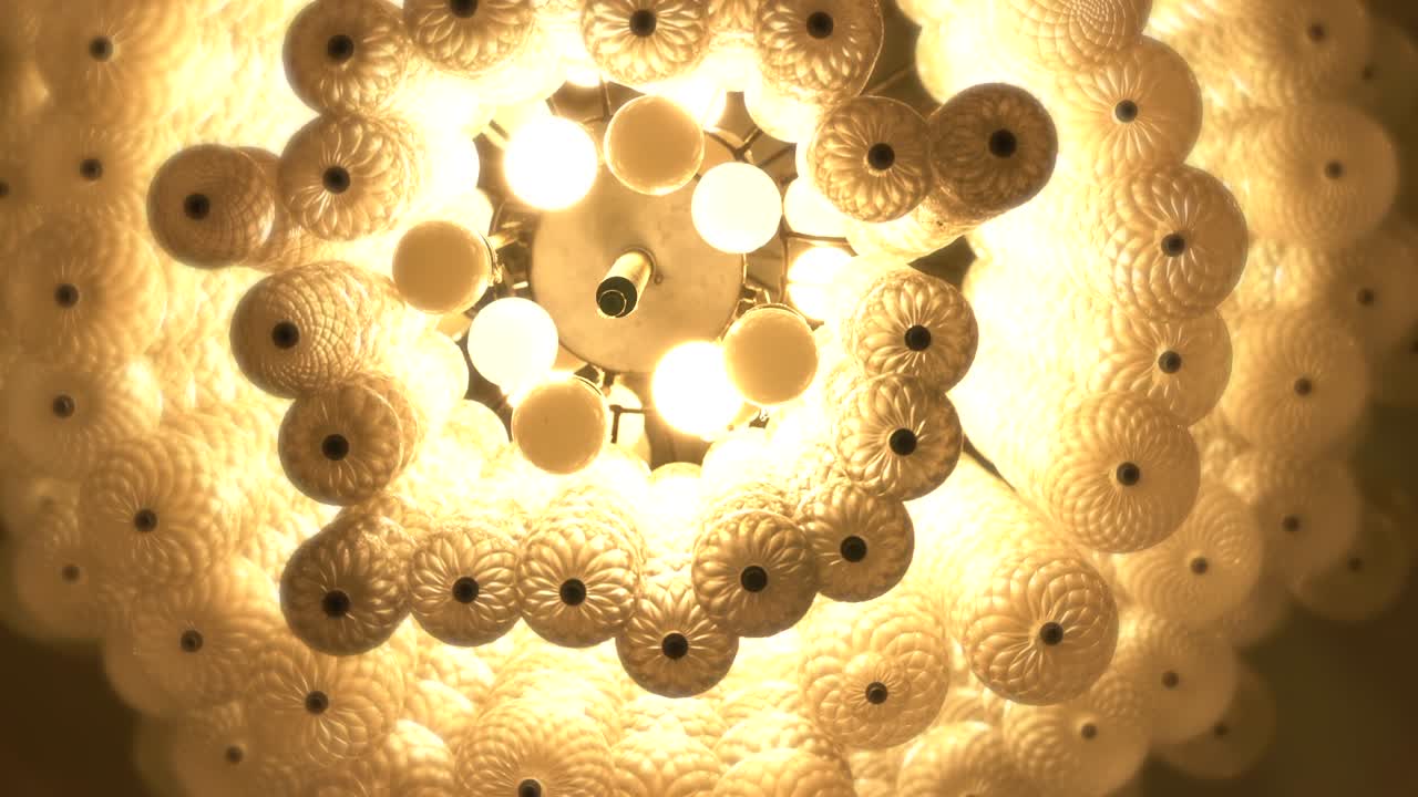 Chandeliers spiral with soft like a dream.