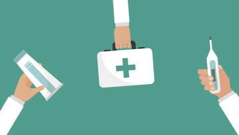 medical kit drugs storage animation