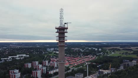 old cell tower in a suburban area