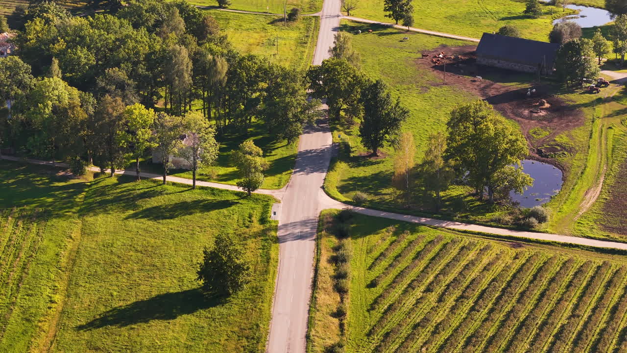 Latvian Countryside, Farmland, Agricultural Land And Estate.