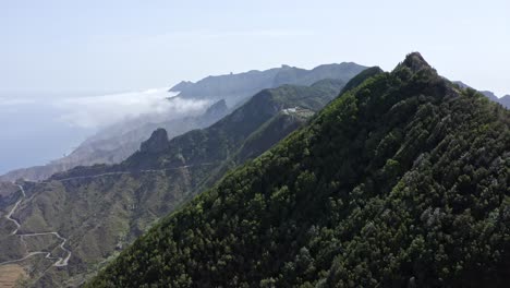 drone shot of mountains in tenerife