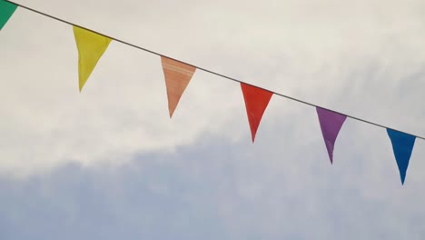 close-up of celebratory bunting from a street party in cardiff