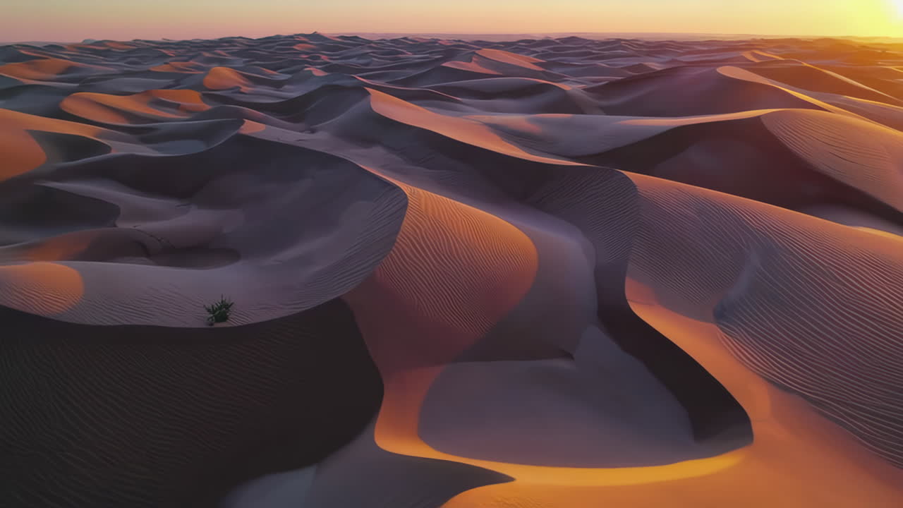 Golden Hour Over Serene Desert Dunes