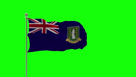 virgin islands uk 3d illustration of the waving flag on a pole with  chroma key