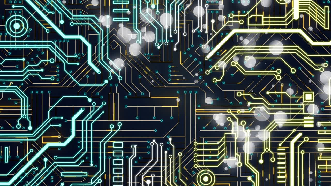 검은색 배경에 연결 네트워크의 애니메이션