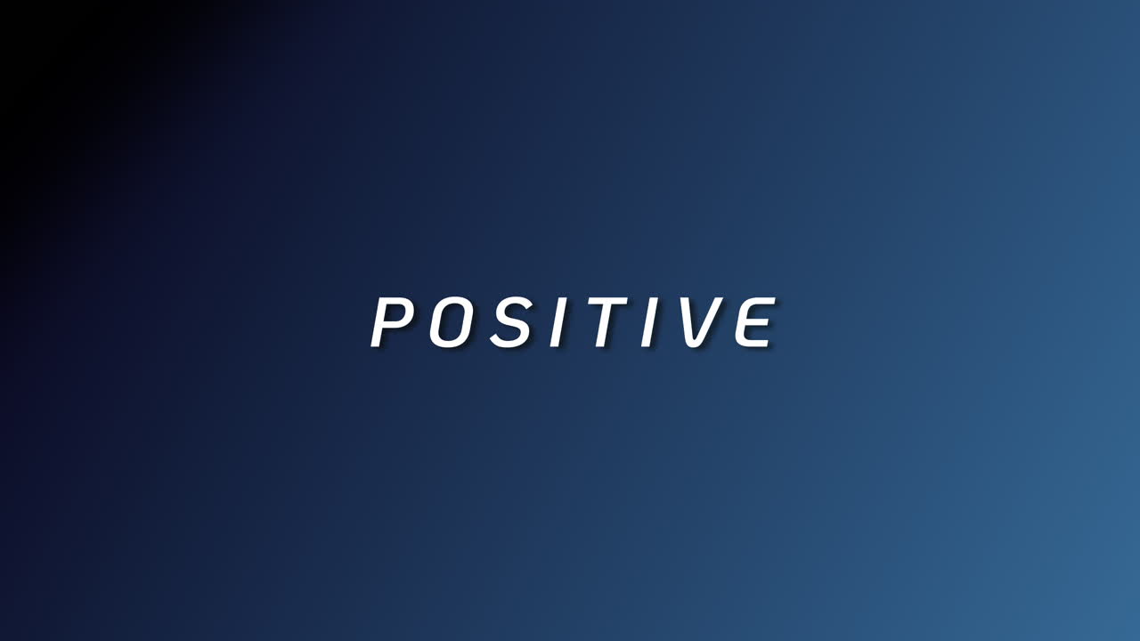 Dynamisk visning af positivt budskab i bevægelsesgrafik i et abstrakt digitalt miljø