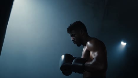 man boxing in a studio