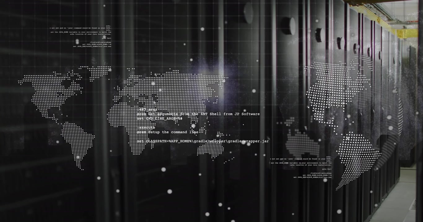 Animation of data processing over computer servers