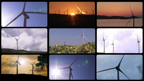 3d montage of the wind power