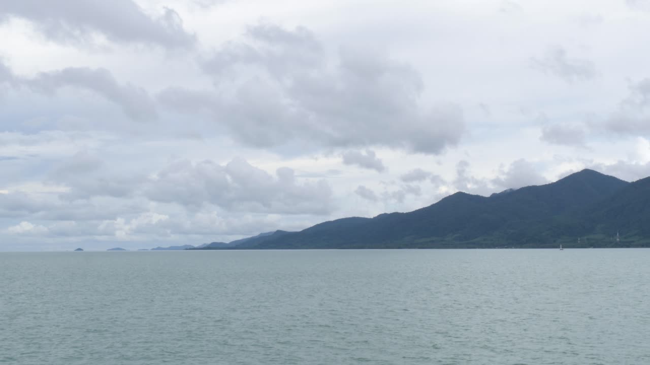 Cloudy horizon over ocean near Koh Chang ferry in Thailand