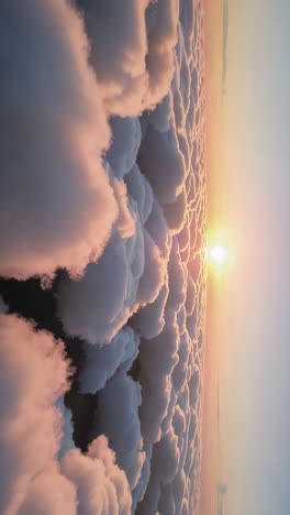 sunrise through a sea of clouds