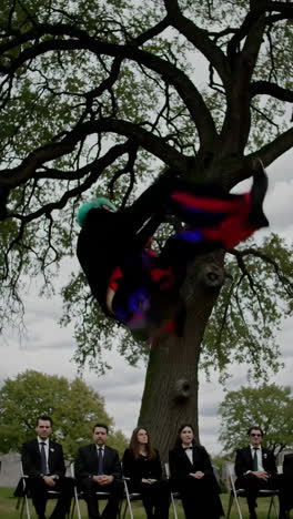 unconventional funeral performance
