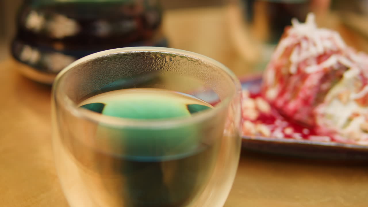 Tea and dessert on a table