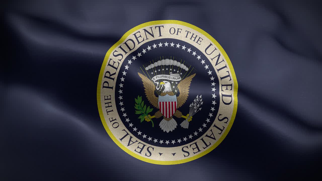 Sfondo in loop 4K con la bandiera del Sigillo del Presidente degli Stati Uniti