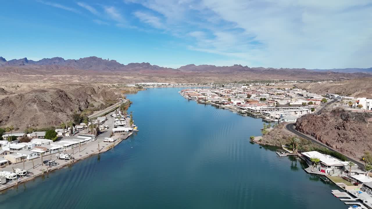 Aerial View of the Colorado River in Parker, Arizona