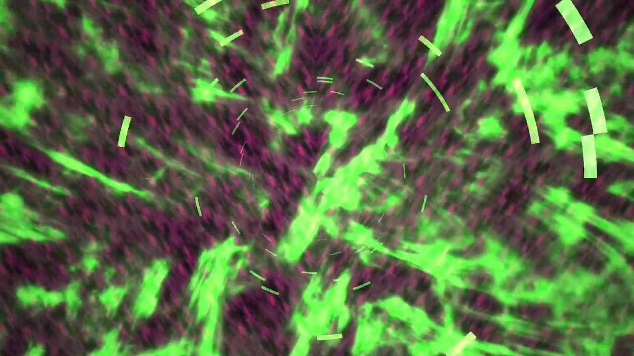Sfondo astratto in movimento con energia verde luminosa e particelle fluttuanti