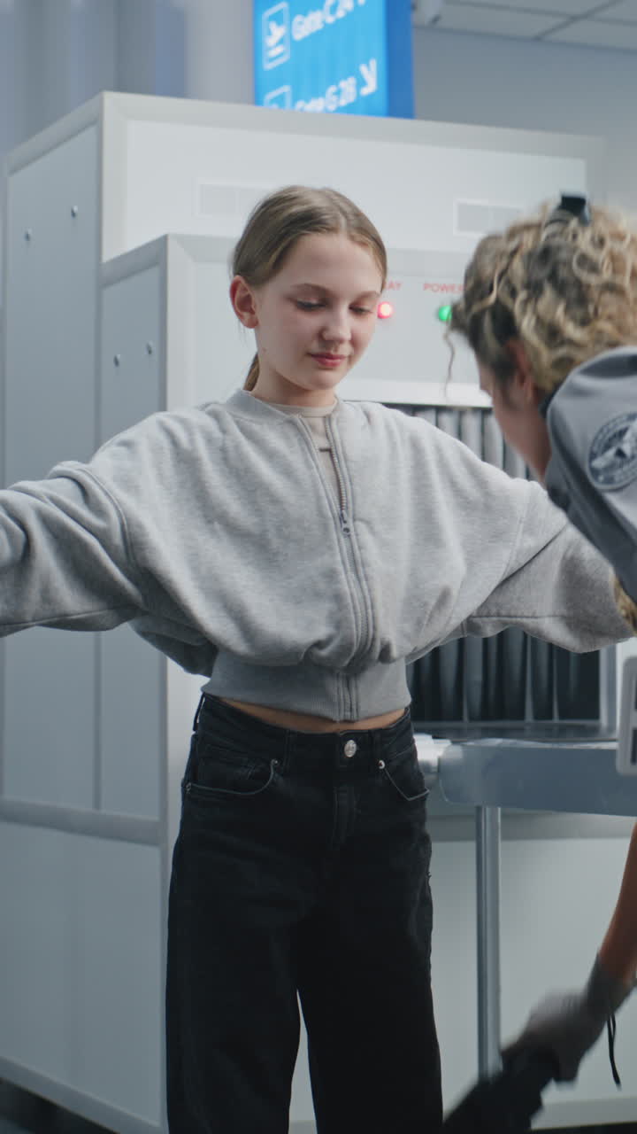 Airport Security Check of a Girl