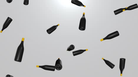 endless rain of empty chrome metal bottles on a dark 3d environmental pollution concept recycling of