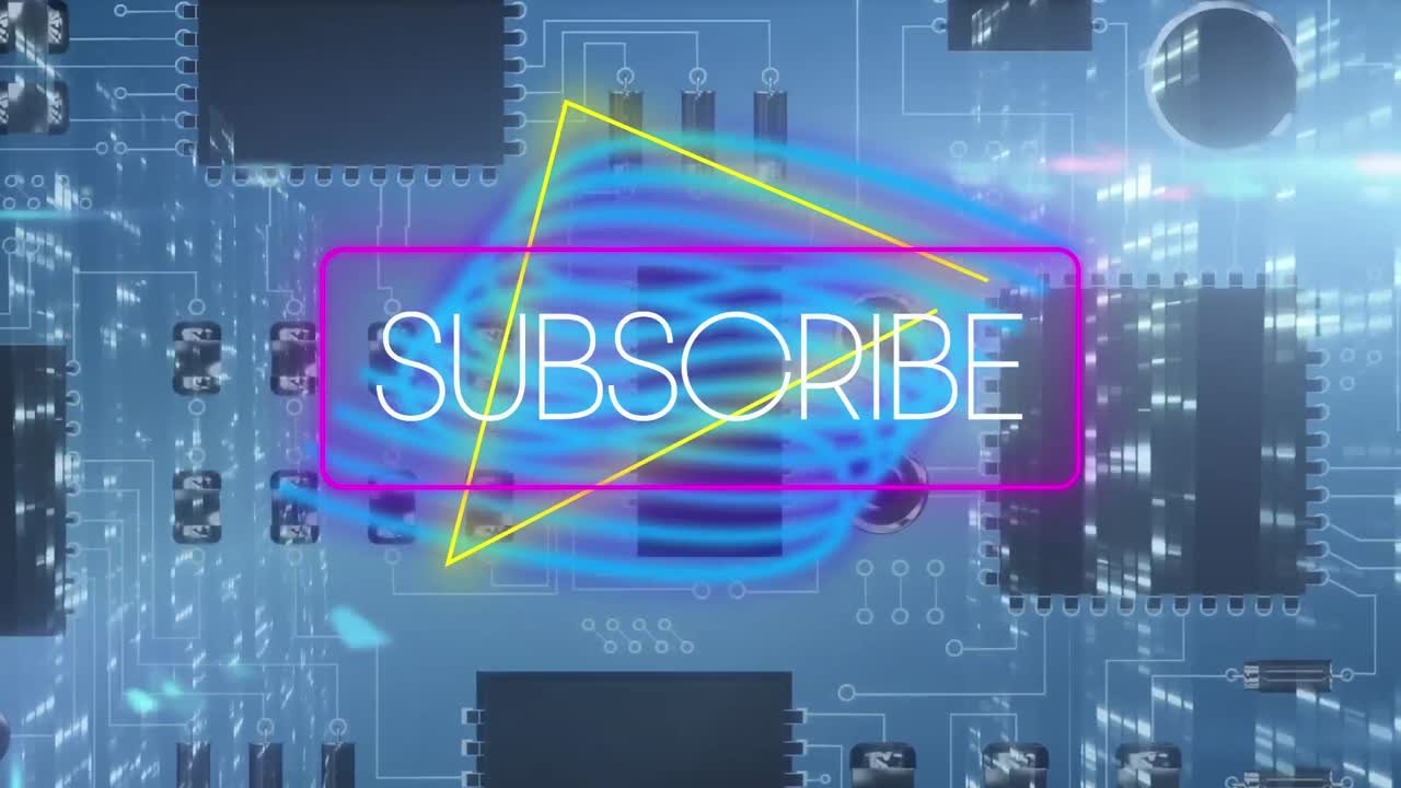 animación de texto de neón de suscripción a través de una red de conexiones