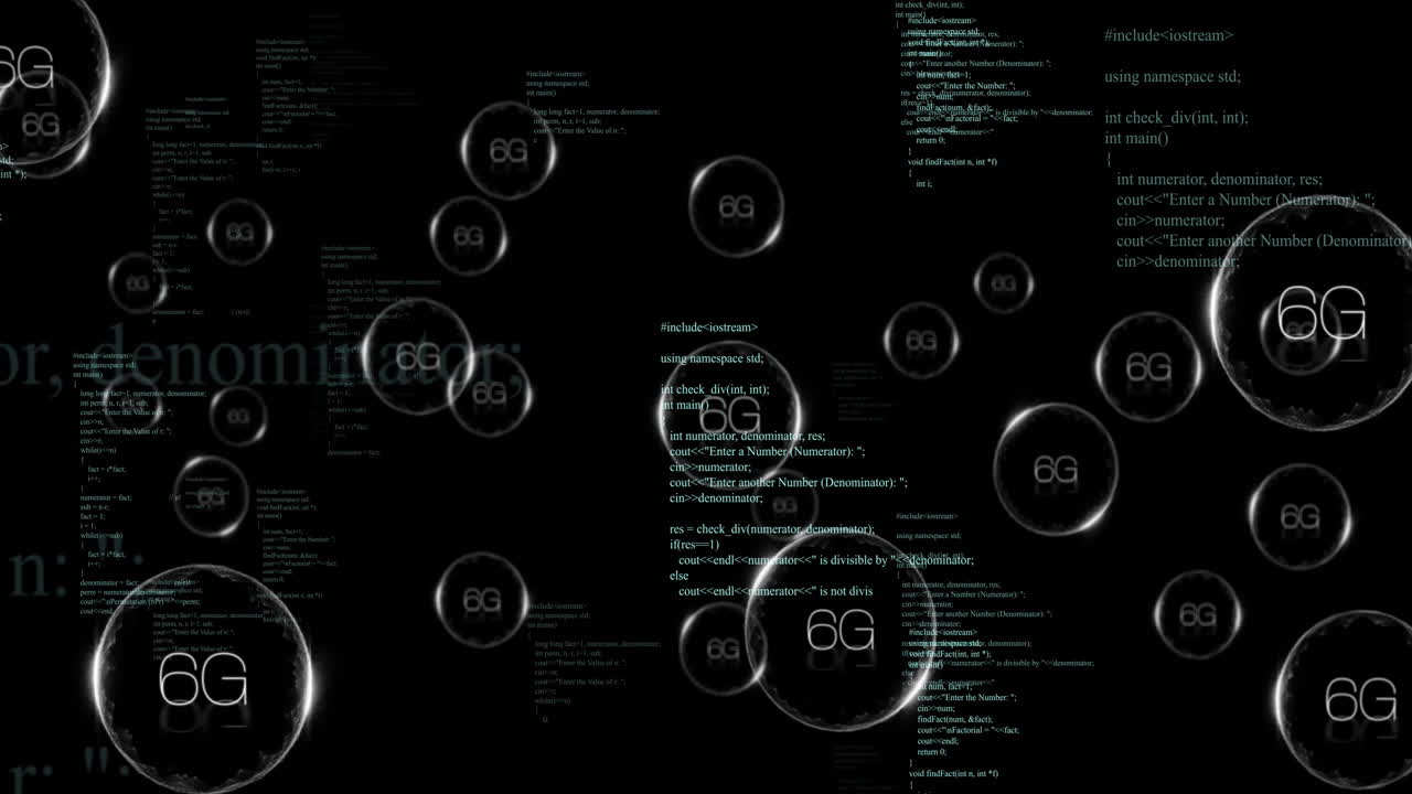 데이터 처리를 통해 6g 텍스트의 애니메이션