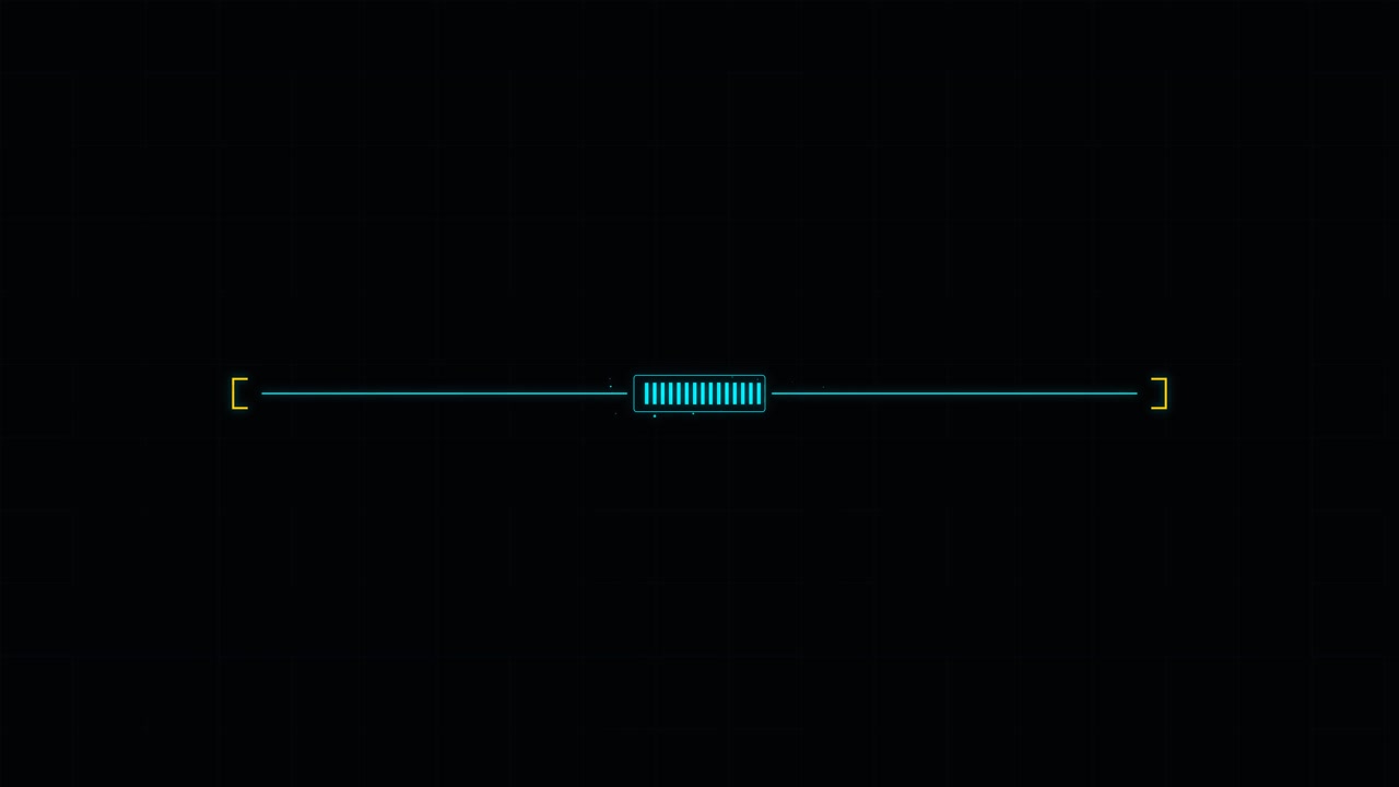 Futuristic Digital Loading Bar Animation on Black Background