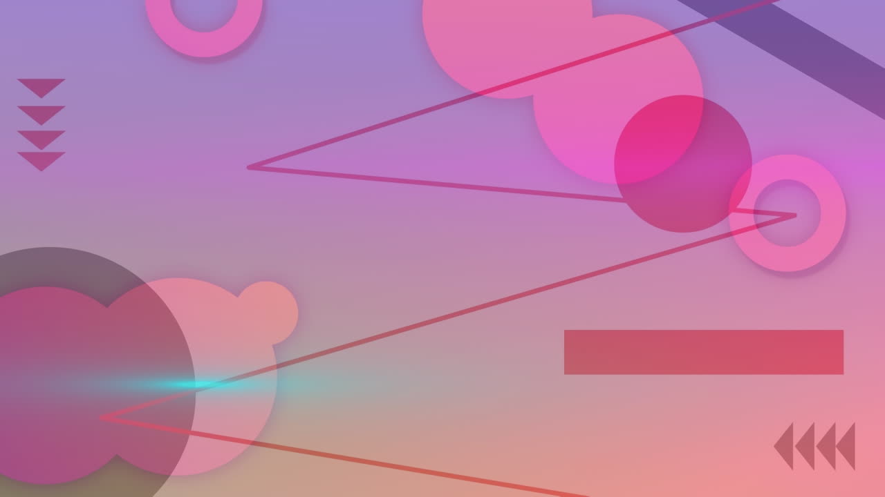 animación de formas en movimiento y puntos sobre fondo azul