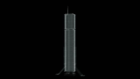 hologram of a skyscraper building - loop