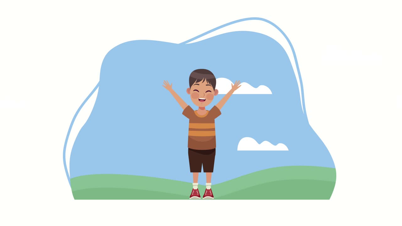 joven en el personaje del campamento