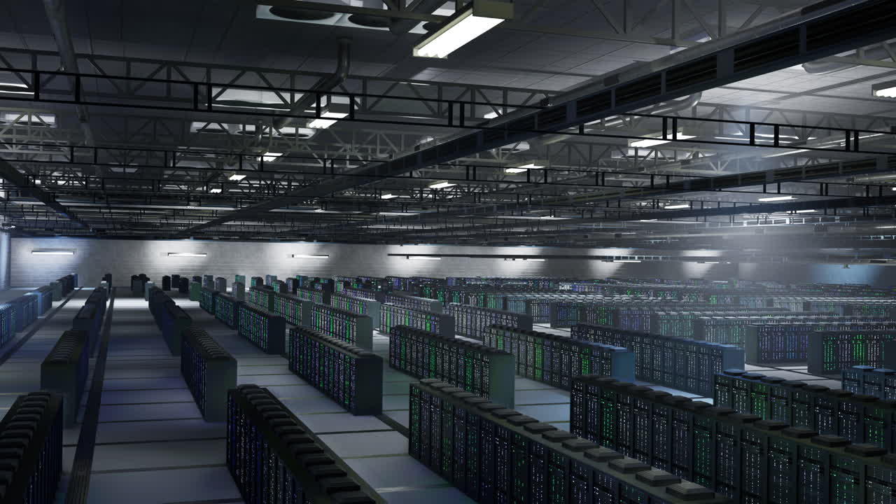 Data center mainframes delivering high tech computing resources for AI
