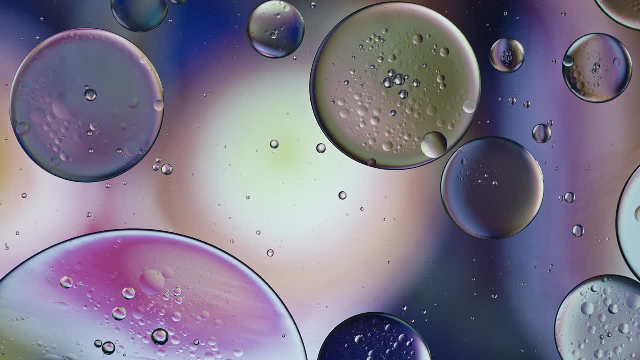 abstract colorido alimentos gotas de aceite burbujas y esferas que fluyen