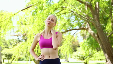 fit blonde going for a jog in the park