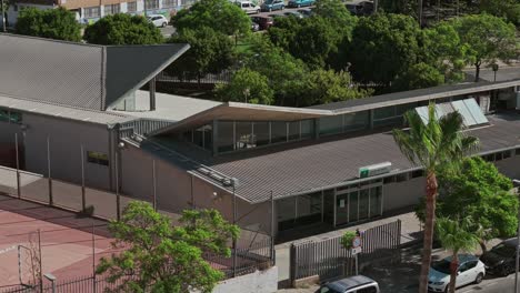 modern design commercial building with rolar panel on the roof