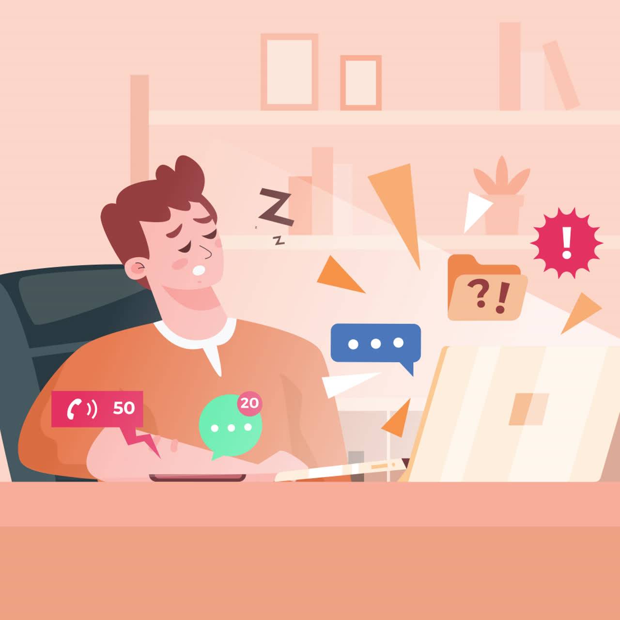 Overwhelmed employee