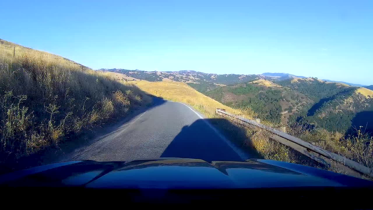 Afternoon drive along the San Jose foothills near the Lick Observatory as sunset approaches