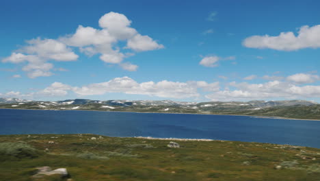 Beautiful-Landscape-Of-Rural-Norway-View-From-The-Window-Of-The-Bus-4k-Video