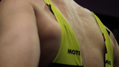 athlete sweating after exercise