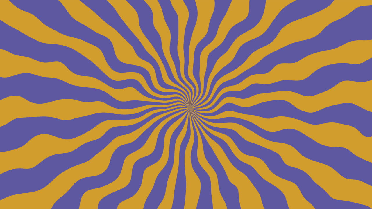 Retro Groove: Hypnotic Orange Purple Roating Rays in a 60s 70s Psychedelic Style