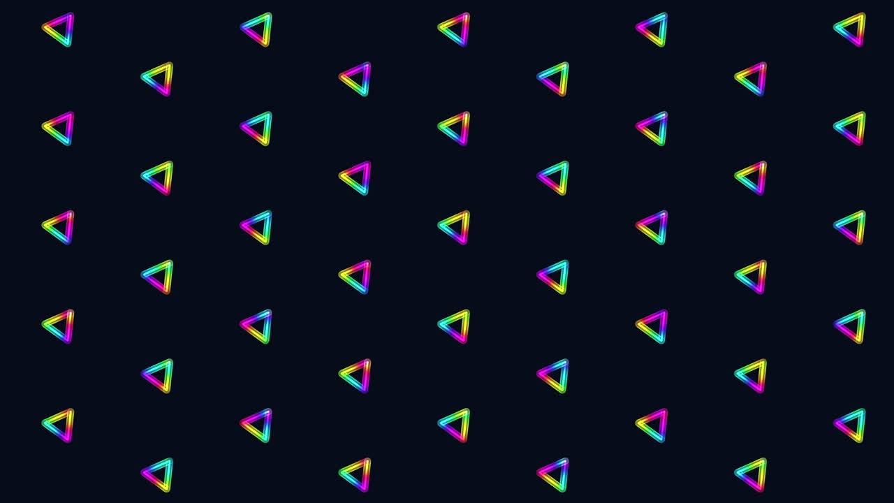 patrón de triángulo simétrico vibrante sobre un fondo negro