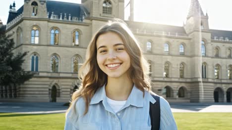 young woman on university campus