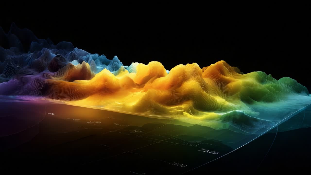 A Stunning Display of Colorful Waveforms Representing Digital Sound Patterns in an Abstract Visualization, Capturing the Essence of Modern Technology and Artistic Expression