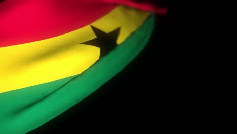 ghana flag , realistic 3d animation of waving flag. ghana flag waving in the wind. national flag of ghana. seamless loop animation. 4k high quality, 3d render