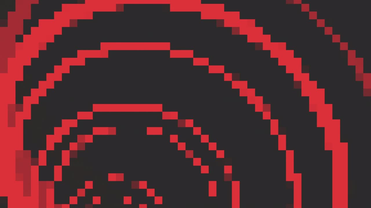 patrón de círculos y píxeles rojos degradados