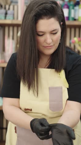woman preparing for a craft project