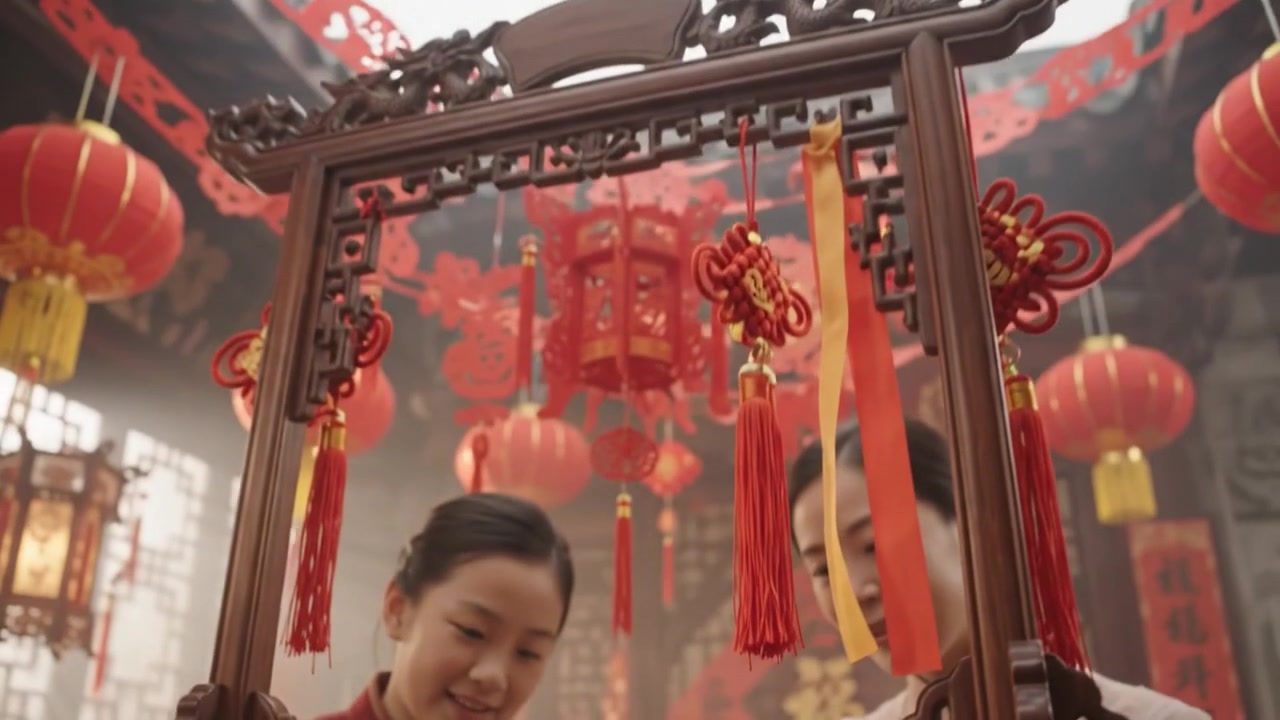 Pessoas decorando entalhe em madeira chinês tradicional para o Ano Novo Lunar