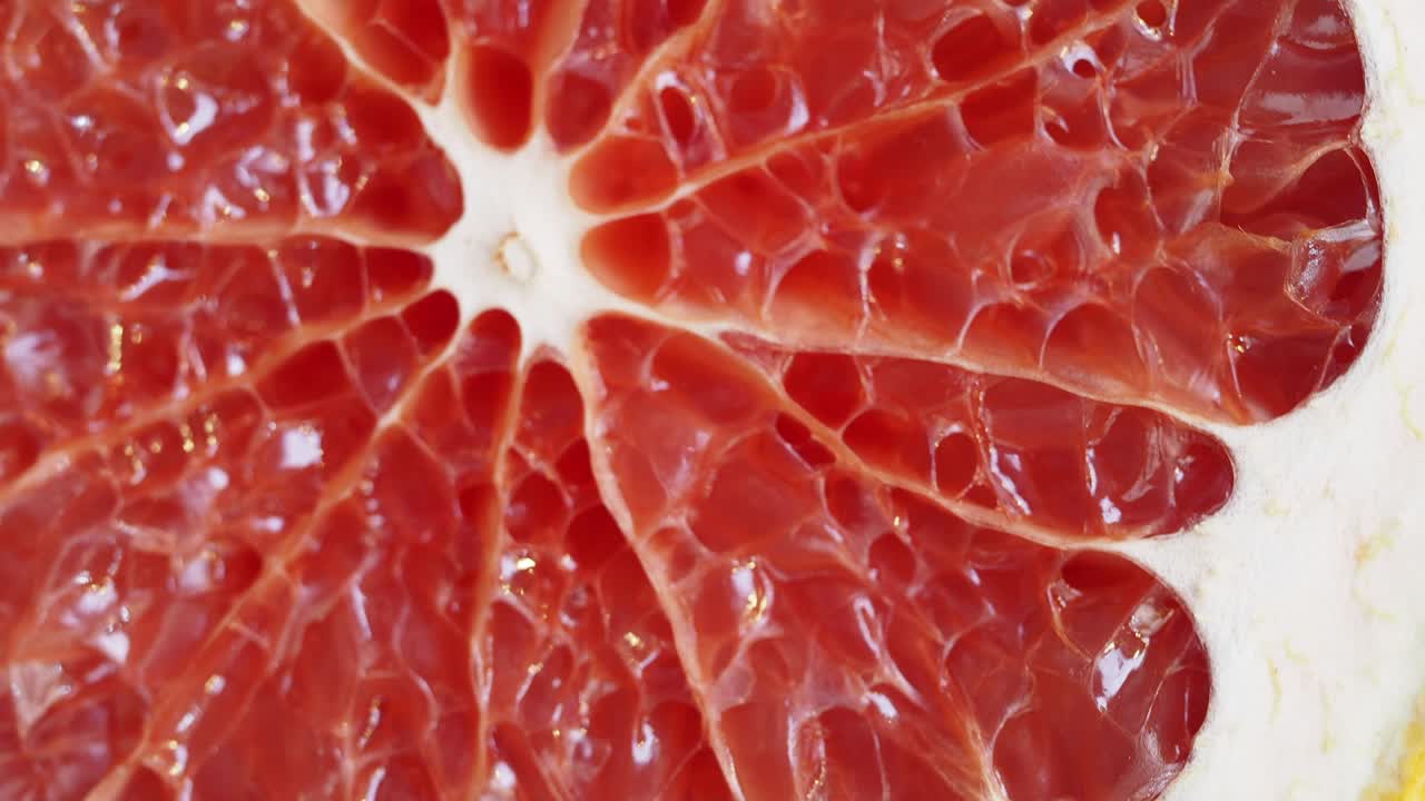 그레이프프루트 조각의 클로즈업