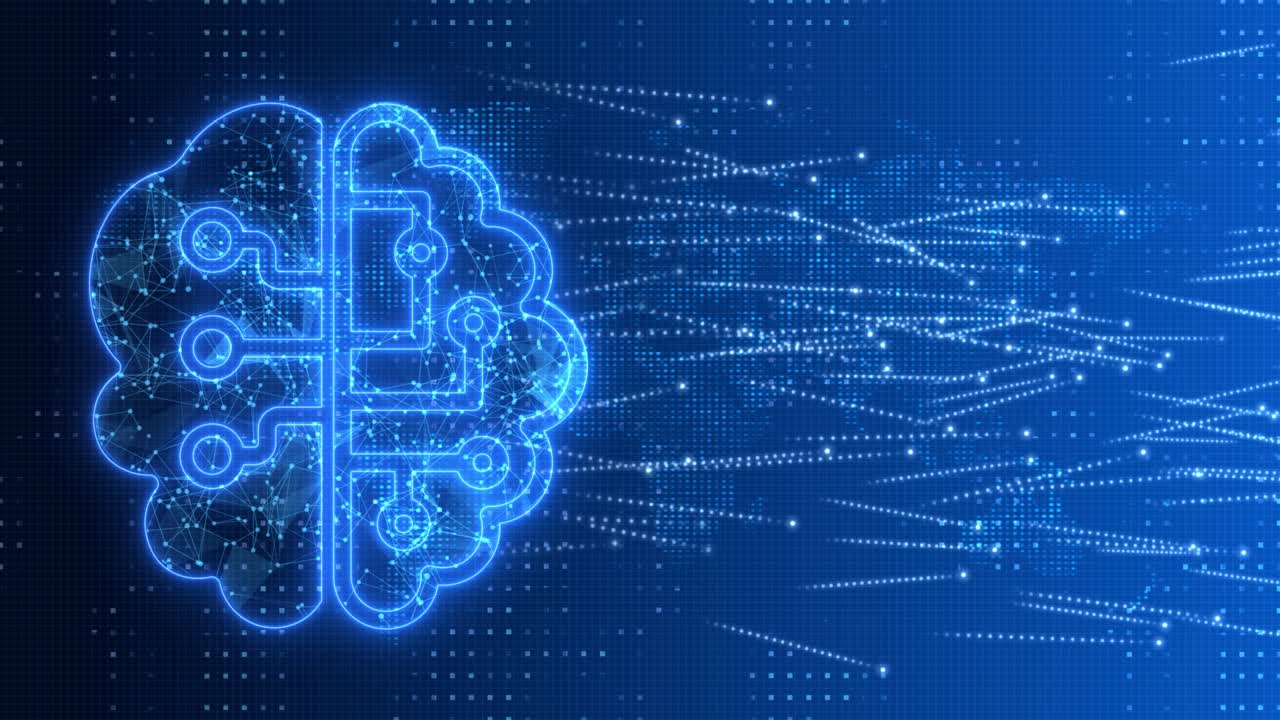 4K Loop Artificial intelligence Machine Learning Business Internet Technology Concept.